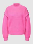 comma Casual Identity Strickpullover mit Stehkragen in Pink, Größe 38