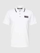 Karl Lagerfeld Beachwear Poloshirt mit Label-Patch in Weiss, Größe L