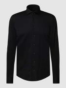 Profuomo Business-Hemd mit Label-Patch Modell 'Hai' in Black, Größe 39
