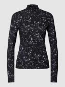 JAKE*S STUDIO WOMAN Longsleeve mit floralem Muster in Black, Größe L