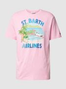 MC2 Saint Barth T-Shirt mit Label-Print in Rosa, Größe S
