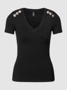 Marciano Guess Strickshirt mit Zierknopfleisten Modell 'TETI' in Black...