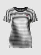 Levi's® T-Shirt aus Baumwolle mit Streifenmuster in Black, Größe M