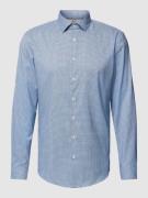 Jake*s Slim Fit Business-Hemd mit Allover-Muster in Bleu, Größe 39/40