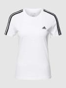 ADIDAS SPORTSWEAR T-Shirt mit Label-Stitching in Weiss, Größe XS