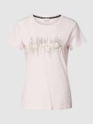 LIU JO SPORT T-Shirt mit Ziersteinbesatz in Rosa, Größe S