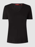 s.Oliver RED LABEL T-Shirt mit V-Ausschnitt in Black, Größe 44
