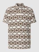 Better Rich Poloshirt mit Allover-Muster in Mittelbraun, Größe M