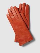 Weikert-Handschuhe Lederhandschuhe aus Lammnappa in navy in Orange, Gr...