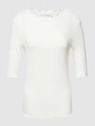 Christian Berg Woman T-Shirt mit Muschelsaum in Offwhite, Größe 44
