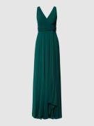 TROYDEN COLLECTION Abendkleid mit Taillenband in Smaragd, Größe 34