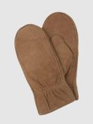 Weikert-Handschuhe Fäußtlinge aus Veloursleder in Khaki, Größe 7