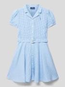 Polo Ralph Lauren Teens Kleid mit durchgehender Knopfleiste in Bleu, G...