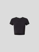ROTATE Cropped T-Shirt mit Rundhalsausschnitt in Black, Größe 34