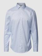 Jake*s Slim Fit Business-Hemd mit Allover-Muster in Marine, Größe 39/4...