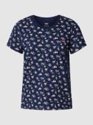 Levi's® T-Shirt mit floralem Allover-Muster in Rauchblau, Größe XS