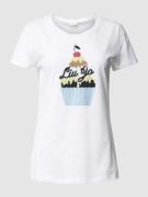 Liu Jo White T-Shirt mit Label-Motiv-Print in Offwhite, Größe XS