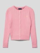 Polo Ralph Lauren Teens Strickjacke mit Label-Stitching in Rosa, Größe...
