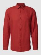 MCNEAL Tailored Fit Freizeithemd mit Label-Stitching in Rostrot, Größe...
