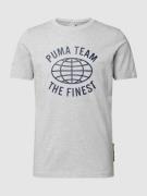 PUMA PERFORMANCE T-Shirt mit Label-Print in Hellgrau Melange, Größe S