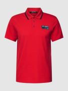 Karl Lagerfeld Beachwear Poloshirt mit Label-Patch in Rot, Größe S