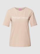 TheJoggConcept T-Shirt mit Label-Print Modell 'SIMONA' in Mittelbraun,...