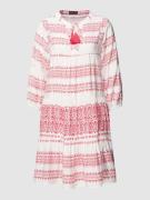 SMASHED LEMON Knielanges Kleid mit Allover-Muster in Pink, Größe XL