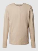 Colours & Sons Longsleeve mit Label-Stitching Modell 'HENLEY' in Hellg...
