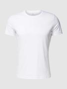 Desoto T-Shirt mit geripptem Rundhalsausschnitt in Weiss, Größe S