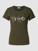 LIU JO SPORT T-Shirt mit Ziersteinbesatz in Oliv, Größe XS