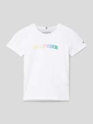 Tommy Hilfiger Teens T-Shirt mit Label-Print Modell 'MONOTYPE' in Weis...