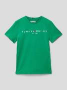 Tommy Hilfiger Teens T-Shirt mit Label-Print Modell 'ESSENTIAL' in Gru...