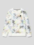 Garcia Sweatshirt mit Allover-Muster in Offwhite, Größe 152