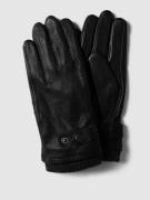 Pearlwood Handschuhe aus Ziegenleder mit Druckknopfverschluss in Black...