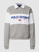 Polo Sport Sweatshirt in Two-Tone-Machart in Hellgrau, Größe XS
