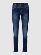 Blue Monkey Slim Fit Jeans mit Ziersteinbesatz Modell 'SANDY' in Dunke...