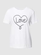 comma Casual Identity T-Shirt mit Motiv-Stitching Modell 'Valentinstag...