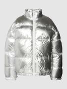 Review SHINY metallic Puffer Jacke in Silber, Größe S