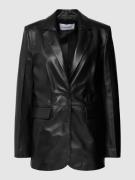 Calvin Klein Womenswear Lederjacke mit Reverskragen in Black, Größe 34