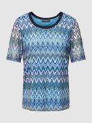 Betty Barclay T-Shirt mit Zickzack-Muster in Blau, Größe 36