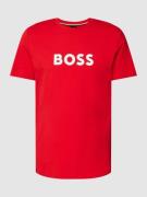 BOSS T-Shirt mit Label-Print Modell 'Basic Logo' in Rot, Größe S