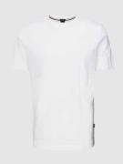 BOSS T-Shirt mit Strukturmuster Modell 'Tiburt' in Weiss, Größe L