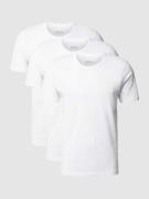 BOSS T-Shirt mit Label-Stitching im 3er-Pack Modell 'Classic' in Weiss...