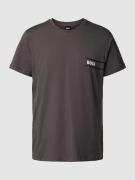 BOSS T-Shirt mit Label-Print in Mittelgrau Melange, Größe XS