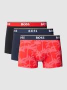 BOSS Trunks mit elastischem Logo-Bund im 3er-Pack in Rot, Größe S