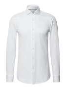 BOSS Slim Fit Business-Hemd mit Strukturmuster in Weiss, Größe 39
