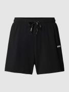BOSS Regular Fit Pyjama-Shorts mit Label-Print in Black, Größe XS