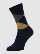 Burlington Socken mit Argyle-Muster Modell 'Whitby' in Dunkelblau, Grö...