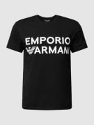 Emporio Armani T-Shirt mit Label-Print in Black, Größe L