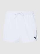 Emporio Armani Badehose mit Label-Stitching Modell 'Basic' in Weiss, G...